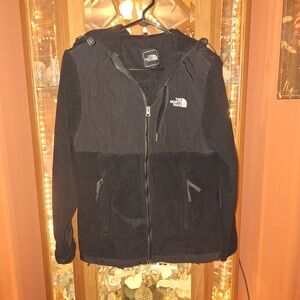 SOLD North Face Black Hooded Fleece Zip Jacket